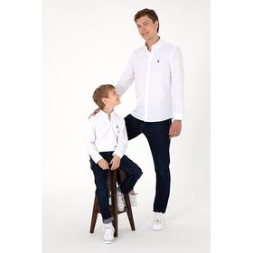 U.S. Polo Assn. 50306338-VR013 Beyaz Uzun Kollu Basic Erkek Gömlek