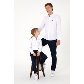 U.S. Polo Assn. 50306338-VR013 Beyaz Uzun Kollu Basic Erkek Gömlek