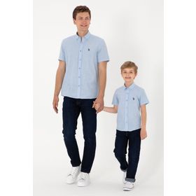 U.S. Polo Assn. 50306567-VR003 Açık Mavi Kısa Kollu Erkek Çocuk Gömlek