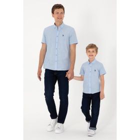 U.S. Polo Assn. 50306567-VR003 Açık Mavi Kısa Kollu Erkek Çocuk Gömlek