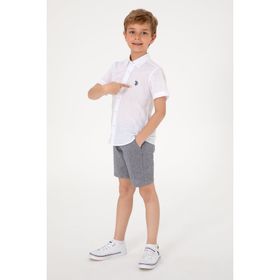 U.S. Polo Assn. 50306567-VR013 Beyaz Kısa Kollu Erkek Çocuk Gömlek