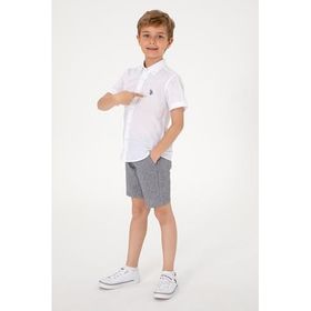 U.S. Polo Assn. 50306567-VR013 Beyaz Kısa Kollu Erkek Çocuk Gömlek