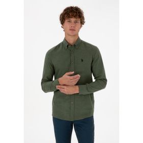 U.S. Polo Assn. 50316721-VR027 Haki Uzun Kollu Basic Erkek Gömlek