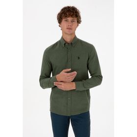 U.S. Polo Assn. 50316721-VR027 Haki Uzun Kollu Basic Erkek Gömlek