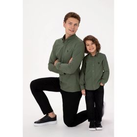 U.S. Polo Assn. 50316721-VR027 Haki Uzun Kollu Basic Erkek Gömlek