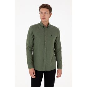 U.S. Polo Assn. 50316721-VR027 Haki Uzun Kollu Basic Erkek Gömlek