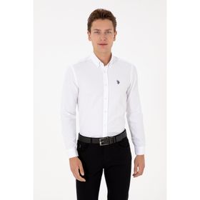 U.S. Polo Assn. 50316723-VR013 Beyaz Uzun Kollu Basic Erkek Gömlek