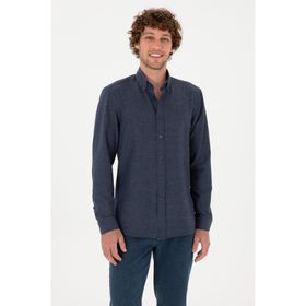 U.S. Polo Assn. 50316723-VR028 İndigo Basic Uzun Kollu Erkek Gömlek