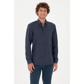 U.S. Polo Assn. 50316723-VR028 İndigo Basic Uzun Kollu Erkek Gömlek