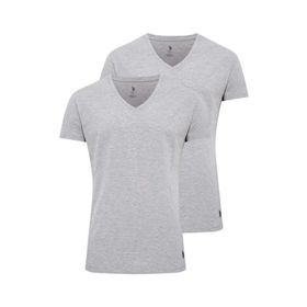 U.S. Polo Assn. 80194 Kısa Kol V Yaka 2'li Gri Melanj Erkek Atlet