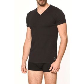 U.S. Polo Assn. 80194 Kısa Kol V Yaka 2'li Siyah Erkek Atlet