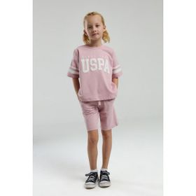 U.S. Polo Assn Bermuda 5 - 6 Yaş - Pembe Kız Çocuk Pijama Takımı