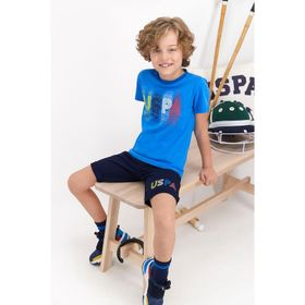 U.S. Polo Assn. Erkek Çocuk Mavi Bermuda Takım