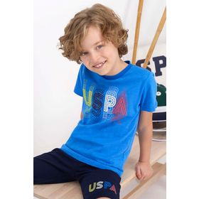 U.S. Polo Assn. Erkek Çocuk Mavi Bermuda Takım