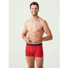U.S. Polo Assn. Erkek Lacivert Kırmızı Gri Melanj 3'lü Boxer