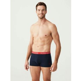 U.S. Polo Assn. Erkek Saks Lacivert Sarı 3'lü Boxer
