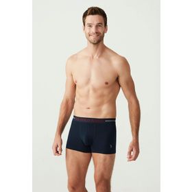 U.S. Polo Assn. Erkek Saks Lacivert Sarı 3'lü Boxer