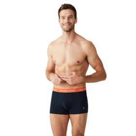 U.S. Polo Assn. Erkek Saks Lacivert Sarı 3'lü Boxer