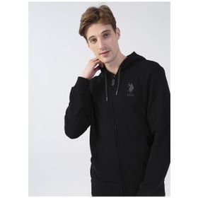 U.S. Polo Assn. GARMANSK022 Kapüşon Yaka Siyah Erkek Sweatshirt