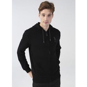 U.S. Polo Assn. GARMANSK022 Kapüşon Yaka Siyah Erkek Sweatshirt