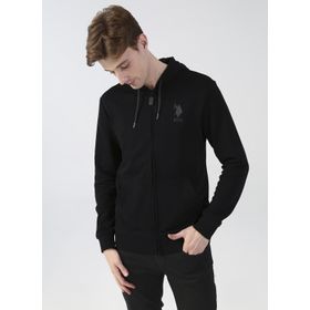U.S. Polo Assn. GARMANSK022 Kapüşon Yaka Siyah Erkek Sweatshirt