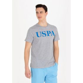 U.S. Polo Assn. GEARTIY023 Bisiklet Yaka Gri Melanj Erkek T-Shirt