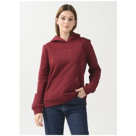 U.S. Polo Assn. GIZMO-SK022 Kapüşon Yaka Baskılı Kırmızı Kadın Sweatshirt