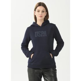 U.S. Polo Assn. GIZMO-SK022 Kapüşon Yaka Baskılı Lacivert Kadın Sweatshirt