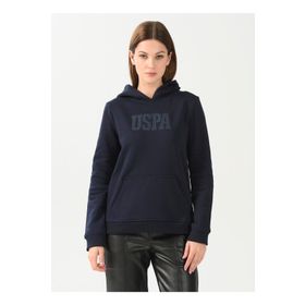 U.S. Polo Assn. GIZMO-SK022 Kapüşon Yaka Baskılı Lacivert Kadın Sweatshirt