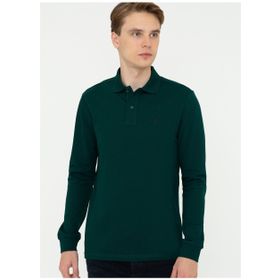 U.S. Polo Assn. GTP01SK21 Polo Yaka Yeşil Erkek Sweatshirt