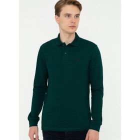 U.S. Polo Assn. GTP01SK21 Polo Yaka Yeşil Erkek Sweatshirt