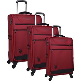 U.S. Polo Assn. Kumaş Bordo 3'lü Valiz Seti