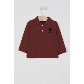 U.S. Polo Assn. Lisanslı Classic Bordo Erkek Bebek Uzun Kol Yakalı Sweatshirt