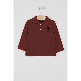 U.S. Polo Assn. Lisanslı Classic Bordo Erkek Bebek Uzun Kol Yakalı Sweatshirt