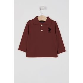 U.S. Polo Assn. Lisanslı Classic Bordo Erkek Bebek Uzun Kol Yakalı Sweatshirt