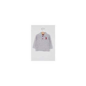 U.S. Polo Assn. Lisanslı Classic Gri Melanj Erkek Bebek Uzun Kol Yakalı Sweatshirt