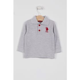 U.S. Polo Assn. Lisanslı Classic Gri Melanj Erkek Bebek Uzun Kol Yakalı Sweatshirt