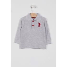 U.S. Polo Assn. Lisanslı Classic Gri Melanj Erkek Bebek Uzun Kol Yakalı Sweatshirt
