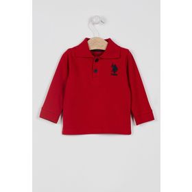 U.S. Polo Assn. Lisanslı Classic Kırmızı Erkek Bebek Uzun Kol Yakalı Sweatshirt