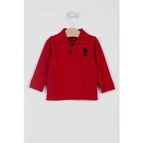 U.S. Polo Assn. Lisanslı Classic Kırmızı Erkek Bebek Uzun Kol Yakalı Sweatshirt