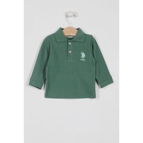 U.S. Polo Assn. Lisanslı Classic Yeşil Erkek Bebek Uzun Kol Yakalı Sweatshirt