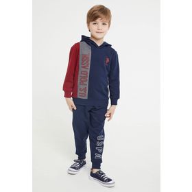 U.S. Polo Assn. Lisanslı Lacivert Erkek Çocuk Kapüşonlu Eşofman Takım