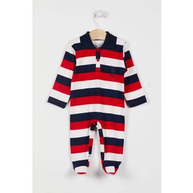 U.S. Polo Assn. Lisanslı Striped Krem Erkek Bebek Kapüşonlu Hırka