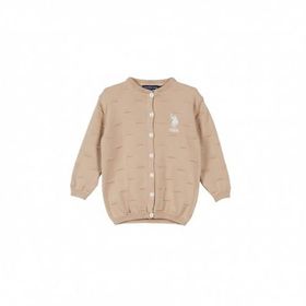 U.S. Polo Assn. Lisanslı Triko Camel Bebek Hırka