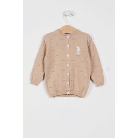 U.S. Polo Assn. Lisanslı Triko Camel Bebek Hırka