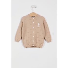 U.S. Polo Assn. Lisanslı Triko Camel Bebek Hırka
