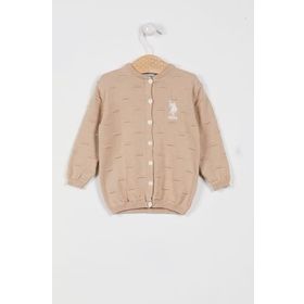 U.S. Polo Assn. Lisanslı Triko Camel Bebek Hırka
