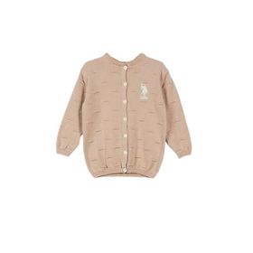 U.S. Polo Assn. Lisanslı Triko Camel Bebek Hırka
