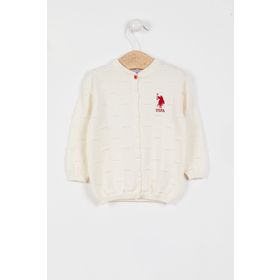 U.S. Polo Assn. Lisanslı Triko Krem Bebek Hırka
