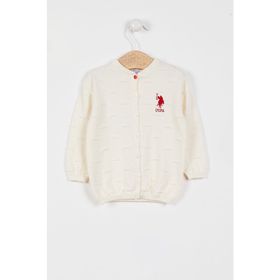 U.S. Polo Assn. Lisanslı Triko Krem Bebek Hırka